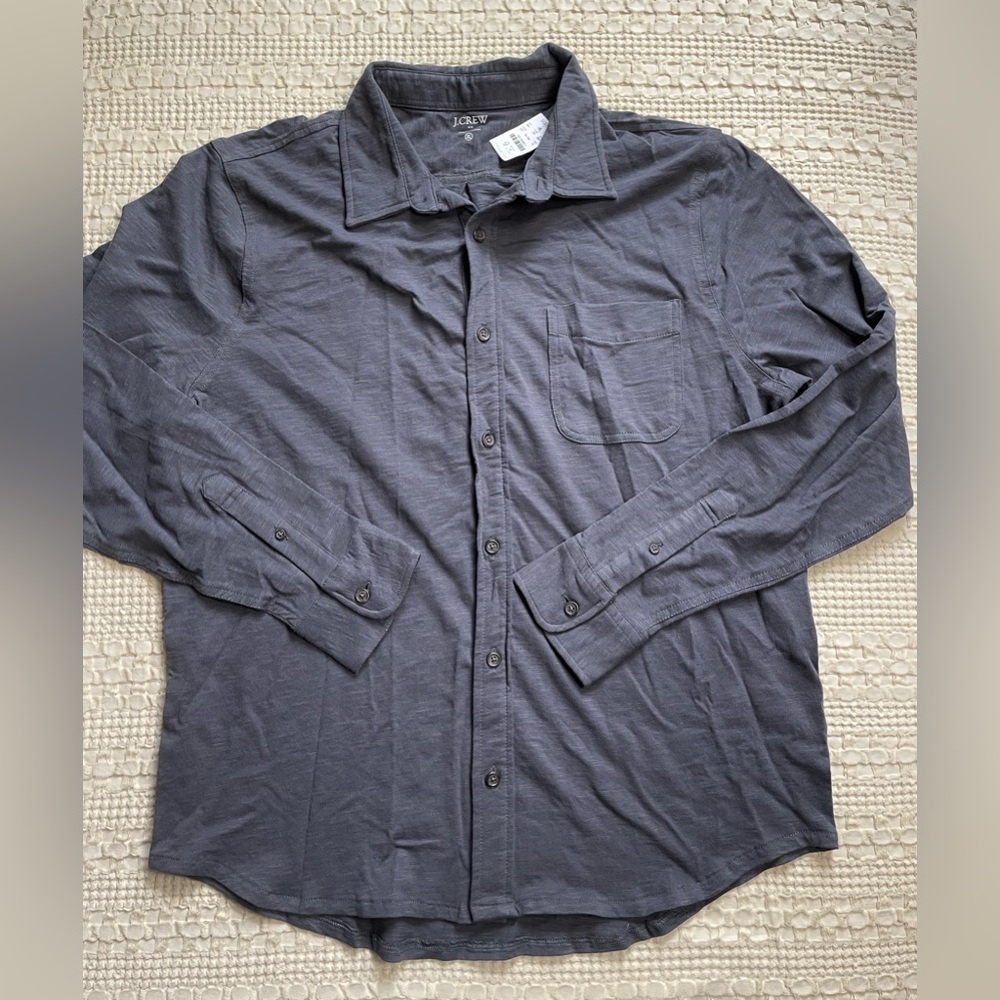 NWT Men’s J.Crew Slub Knit‎ Button Down Shirt XL